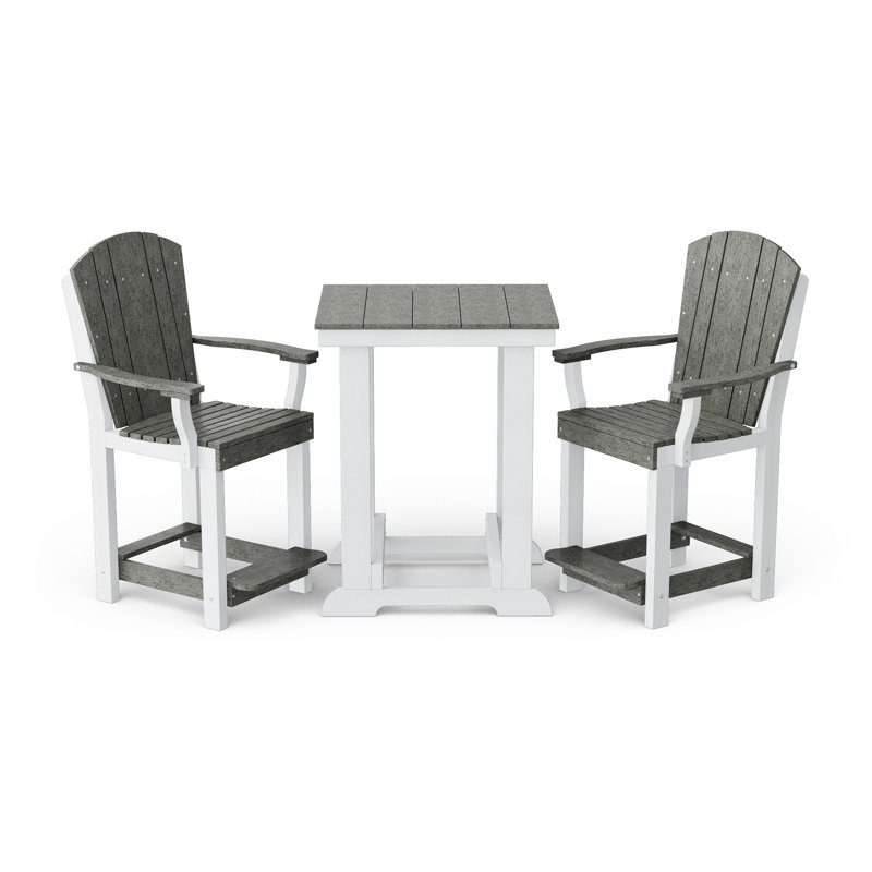 Heritage 3-Piece Patio Set, Dark Gray/White