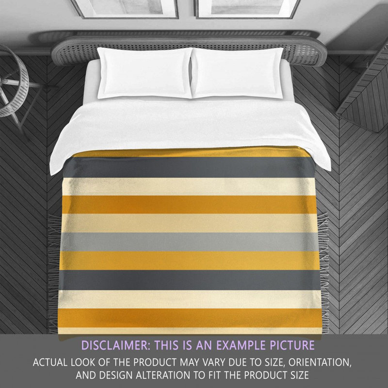 Striped Comforter, Twin Extra Long Comforter, Gold/Gray