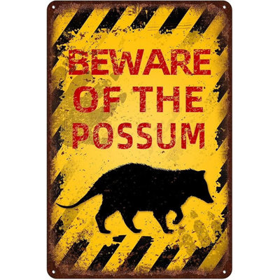 Vintage Parrot Metal Sign Beware of Parrot Aluminum Sign Funny Beware Animal Decor 12"x8" Inch