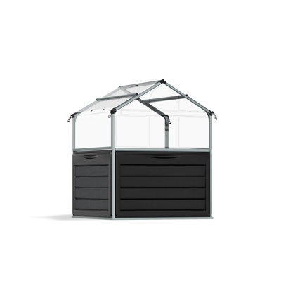 Palram - Canopia Plant Inn 4 Ft. W X 4 Ft. D Greenhouse Hobby Polycarbonate Mini Greenhouse Kit