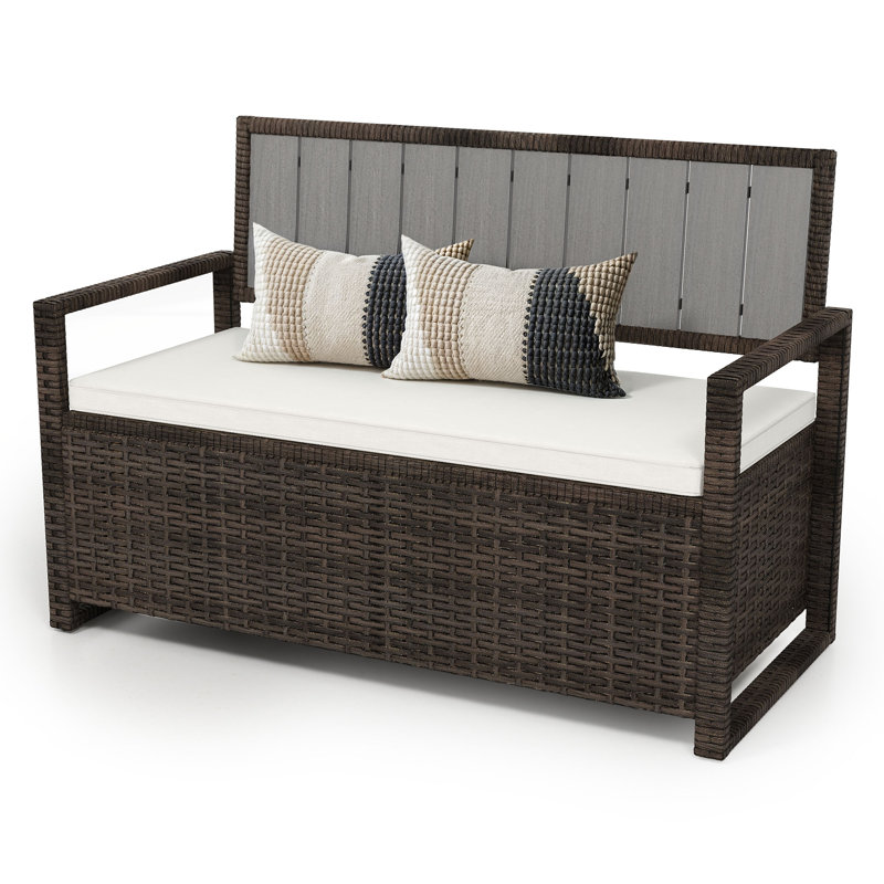 Banc de rangement extérieur 70 gallons Balconera, Brun foncé
