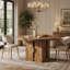 with Solid Wood Base Dining Table