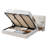 Velvet Upholstered Platform King Bed Frame with Hydraulic Lift Storage, Wide Headboard & Built-In Nightstands, Rose Gold X Legs, No Box Spring Needed - Cream-206300169-206300183