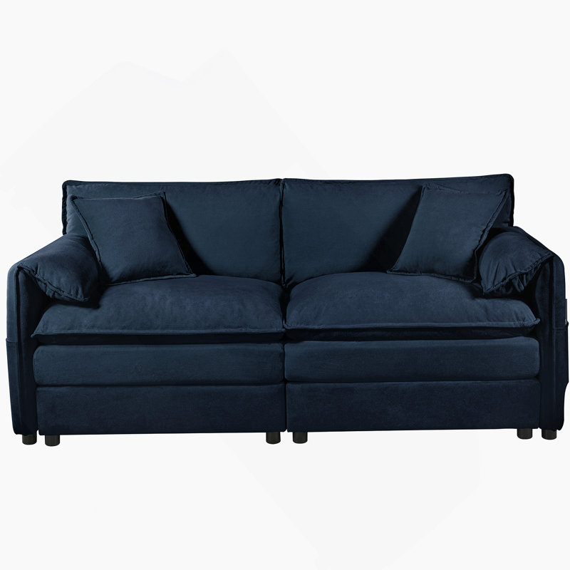 Canapé confortable surdimensionné avec design innovant pour la détente, Bleu