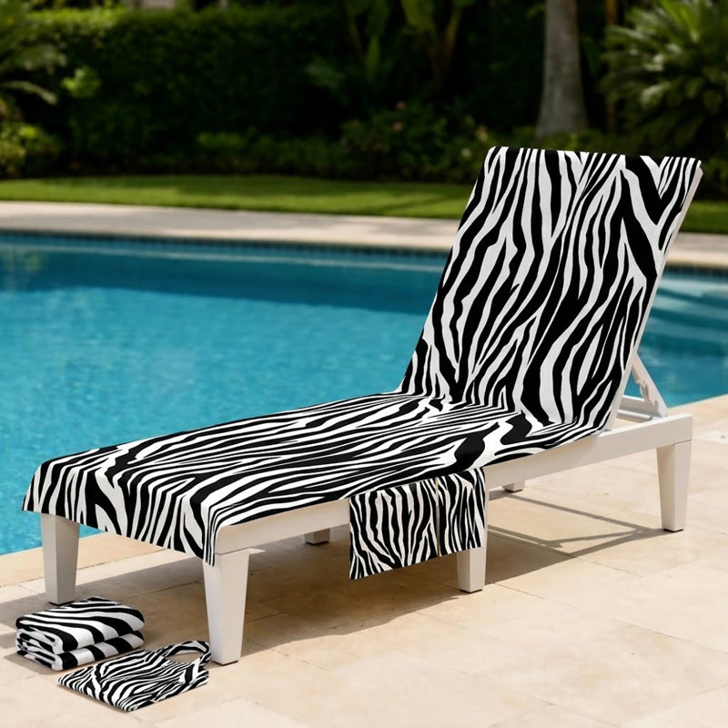 ZEBRA BEACH CHAIR COVER & BAG 75X215