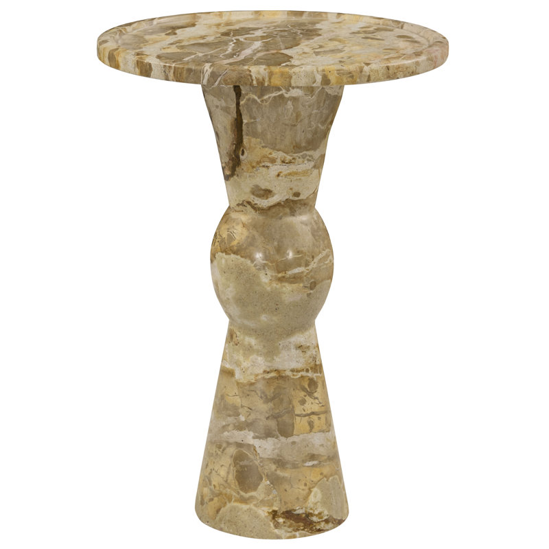 Table d'appoint ronde en marbre Zuria, Beige