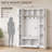 60" Wide Farmhouse Freestanding Hall Trees with Storage Shoe Bench and Hooks-129417285