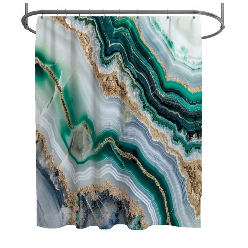 Rideau de douche Agate - Décoration de salle de bain minéral, H 83 po x l 70 po