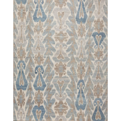 Jazz Handmade Wool Ikat and Damask Area Rug