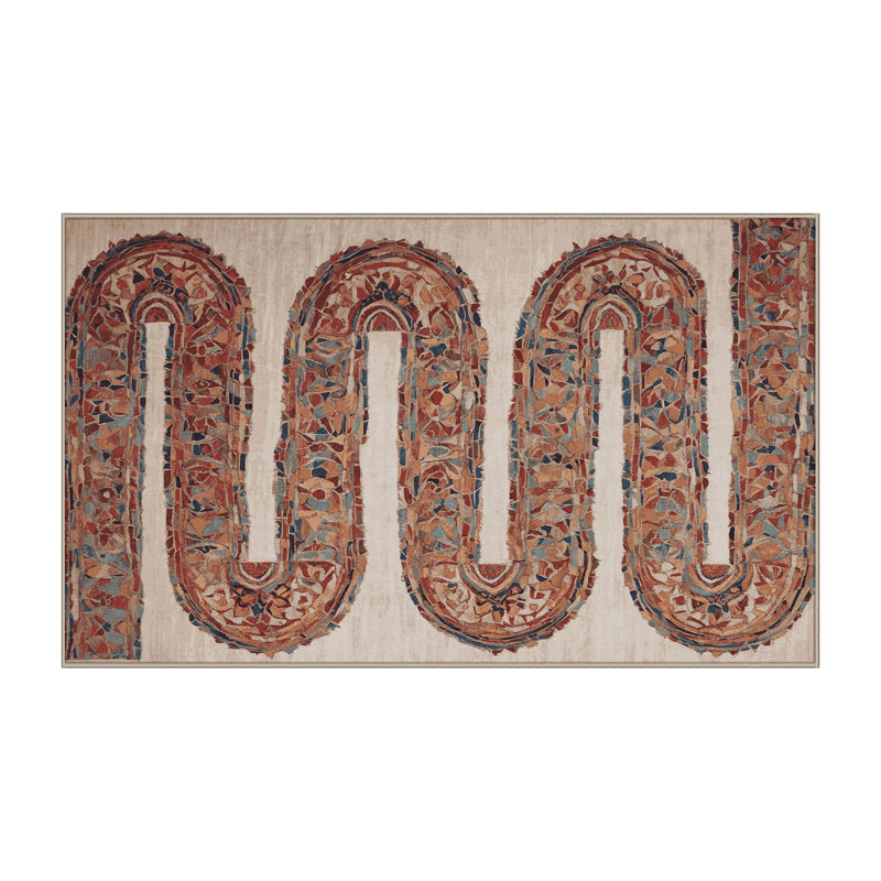 Machine Washable Brown Area Rug, Rectangle 4' x  6'