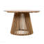 Table de salle à manger d'extérieur en bois d'acacia, très grande table de salle à manger ronde de 47,25 pouces, pour cour arrière, pelouse, balcon, teck clair