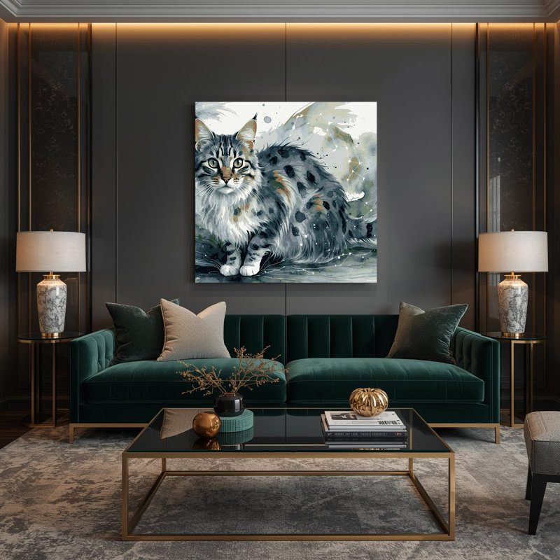 Art mural sur toile chats bruns australiens verts, H 12 po x l 12 po