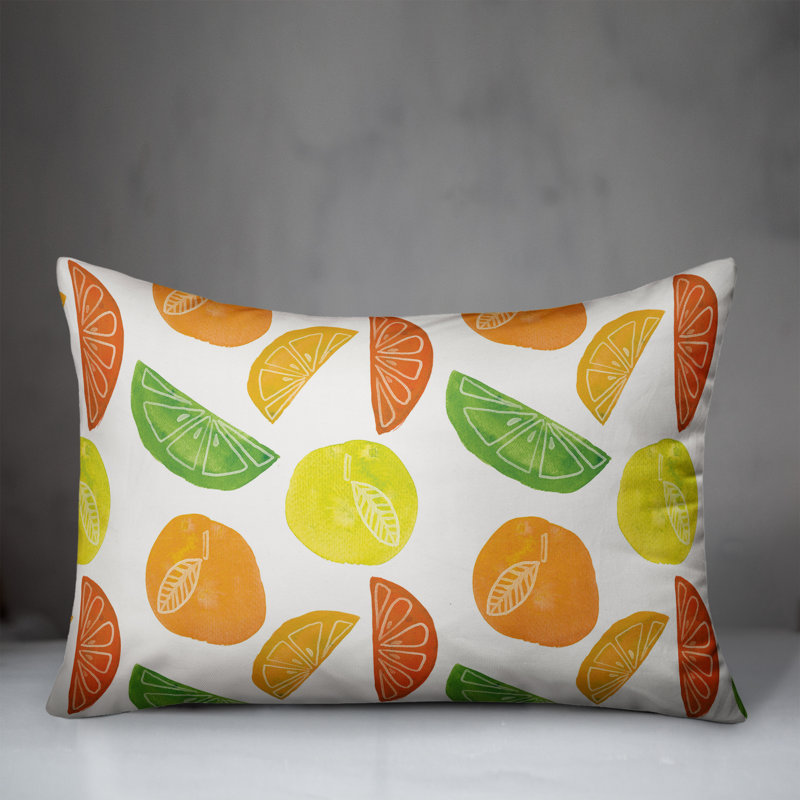 Citrus Fruit Pattern Throw Pillow