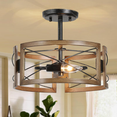 Plafonnier semi-encastré cylindrique unique / remarquable à 2 lumières de 13 po