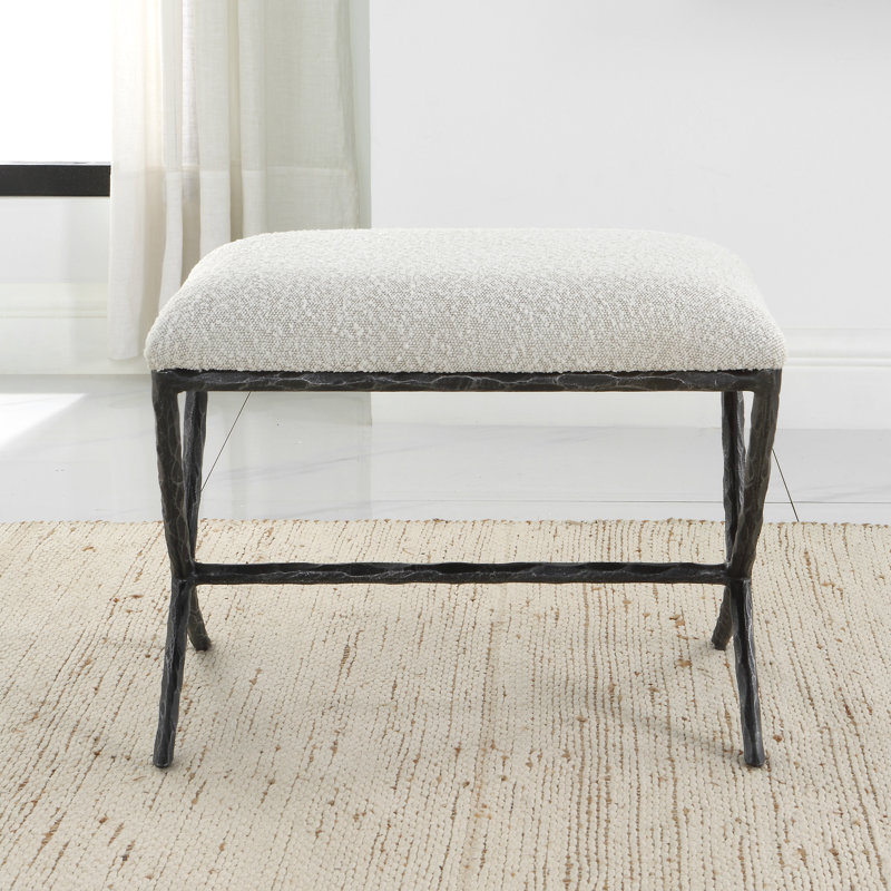 Petit banc en tissu gris Carver