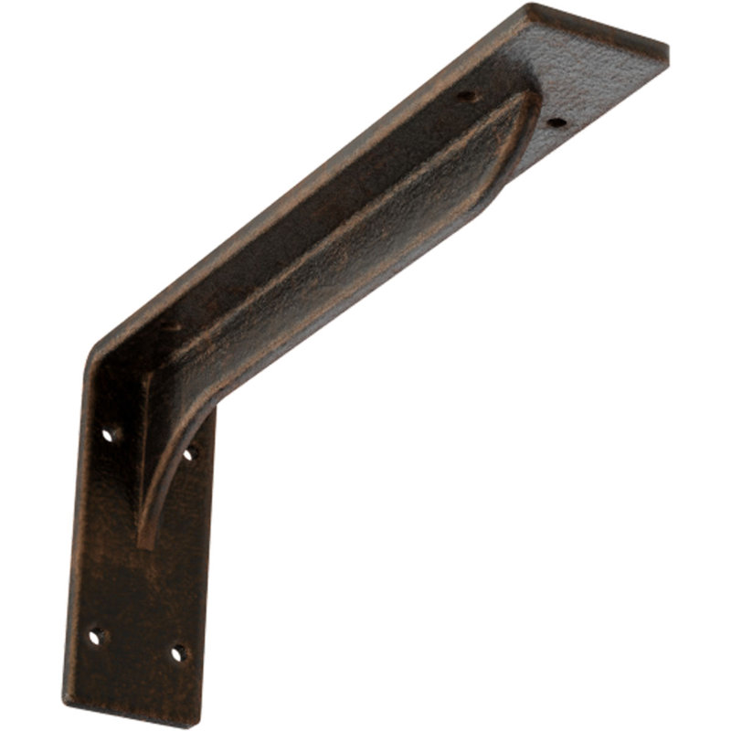 2"W x 12"D x 5 1/4"H Embrey Steel Bracket, Antiqued Bronze, 5.25" H x 2" W x 12" D, Antiqued Bronze