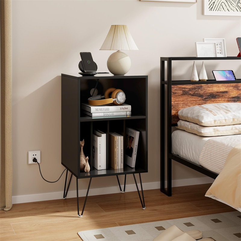 Bemadette 88cm H Media Shelves, Black