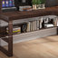 Bureau rectangulaire à 3 tiroirs en bois massif brun noisette-487634384-487634397