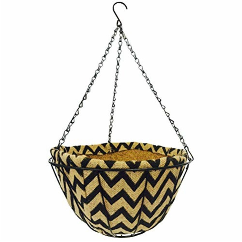 Metal Hanging Planter, 7" H x 14" W x 14" D