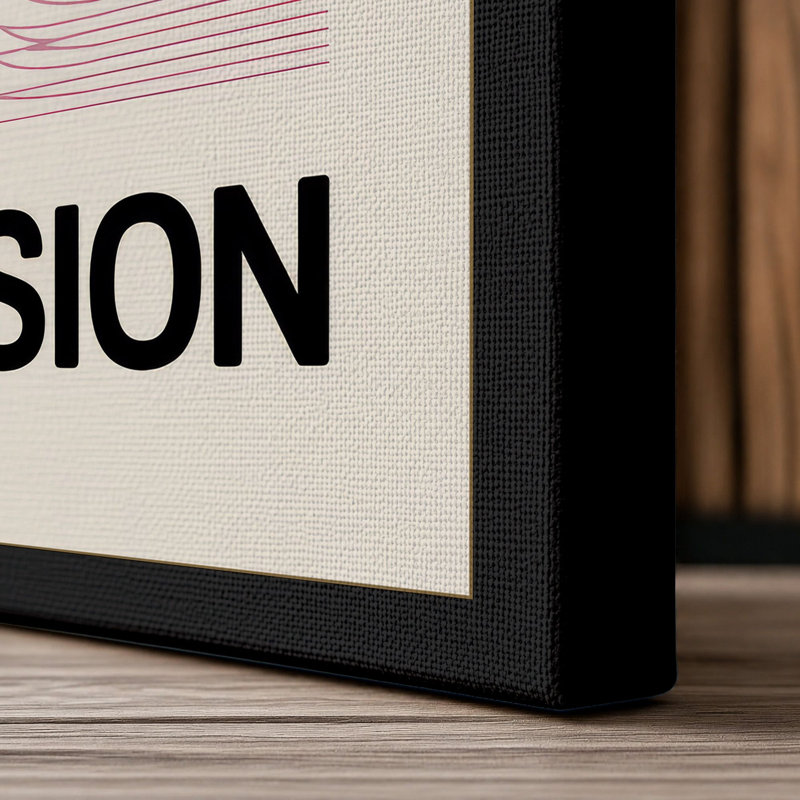 Optical Illusion Minimalist - Wrapped Canvas, 36x24 - 91.4 x 61.0 cm, Black Border