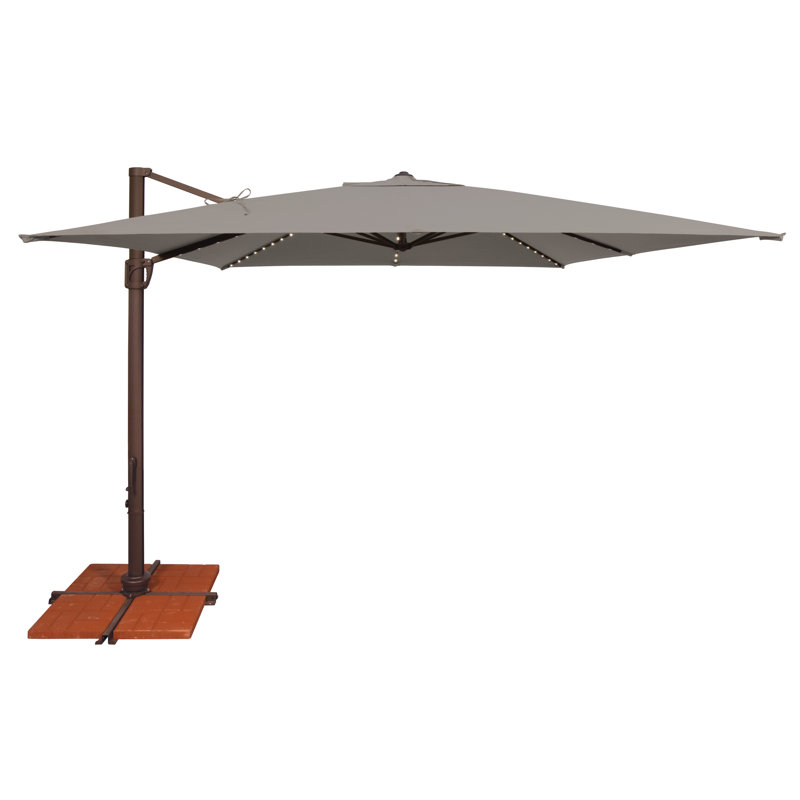 Parasol carré 10 pi Windell, Argent coulé Sunbrella®