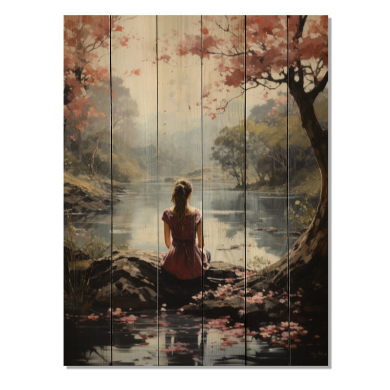 Pink Brown Meditation Serenity In Nature, 32" H x 24" W x 0.78" D