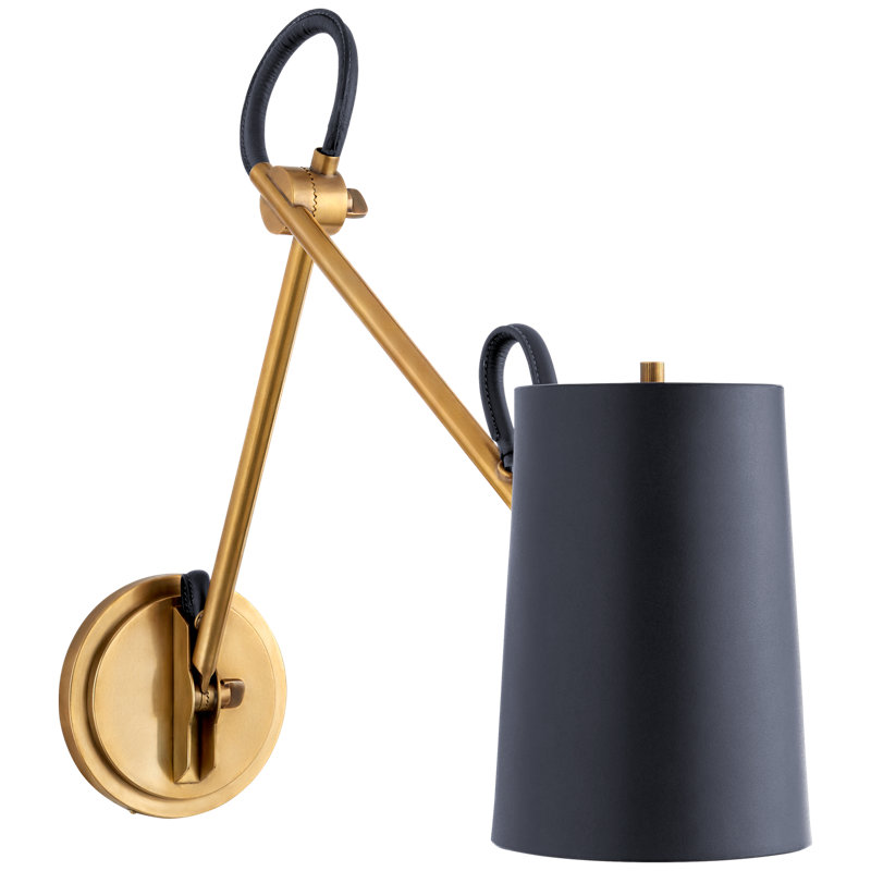 Ralph Lauren Benton - 1 Light Armed Sconce, Natural Brass, Navy