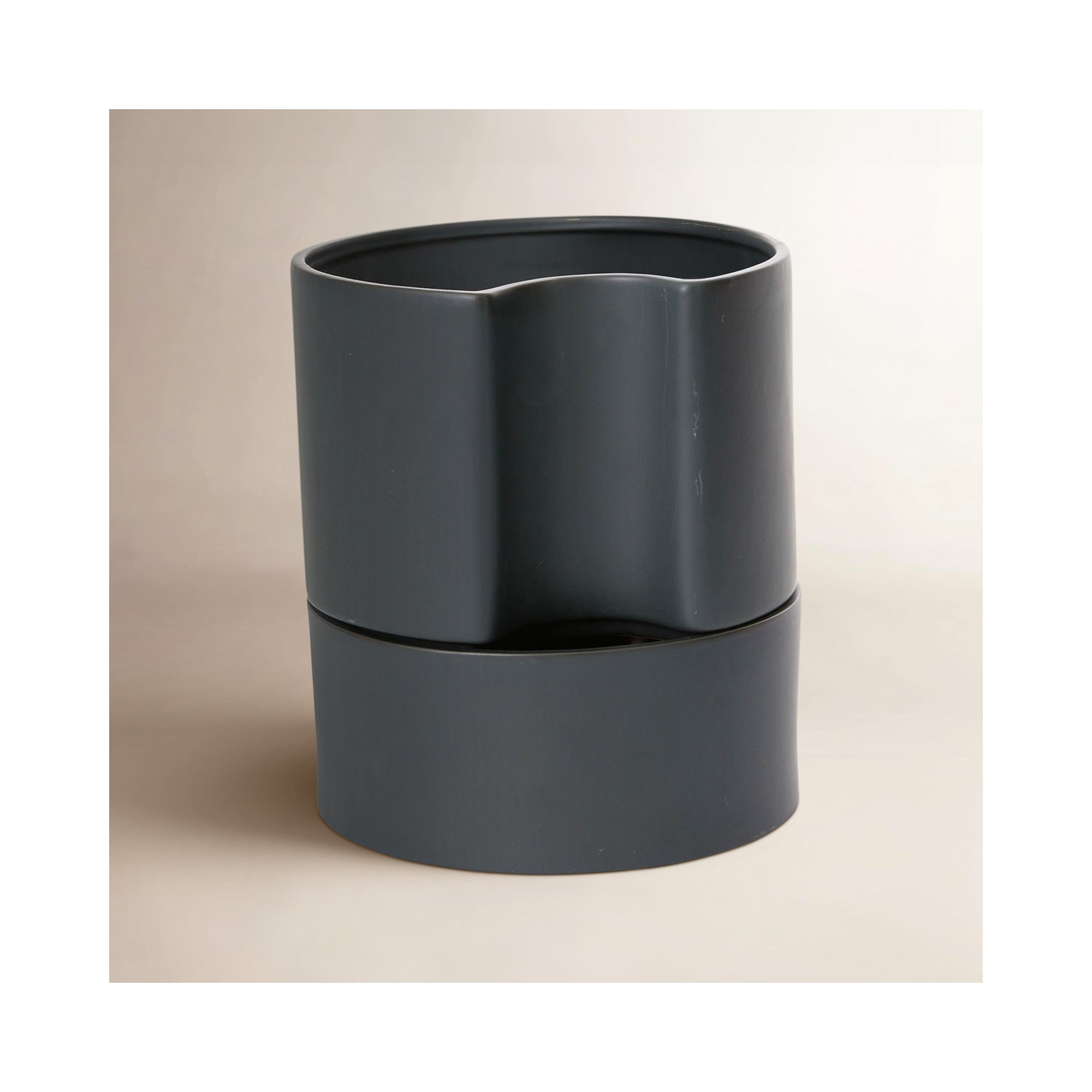 Patti Handmade Ceramic Pot Planter, 9" H x 8" W x 8" D, Black