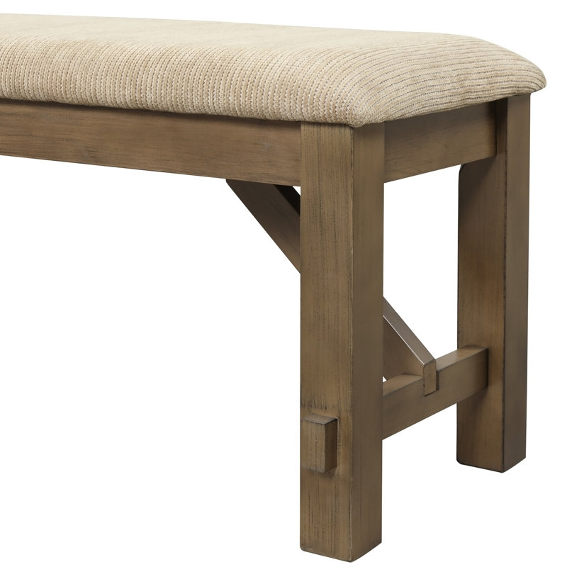 Wood Fabric Upholstered Dining Bench