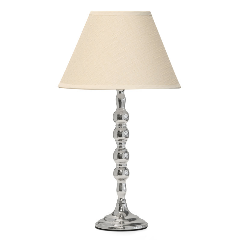 Waukena 45cm Candlestick Style Table Lamp, Silver