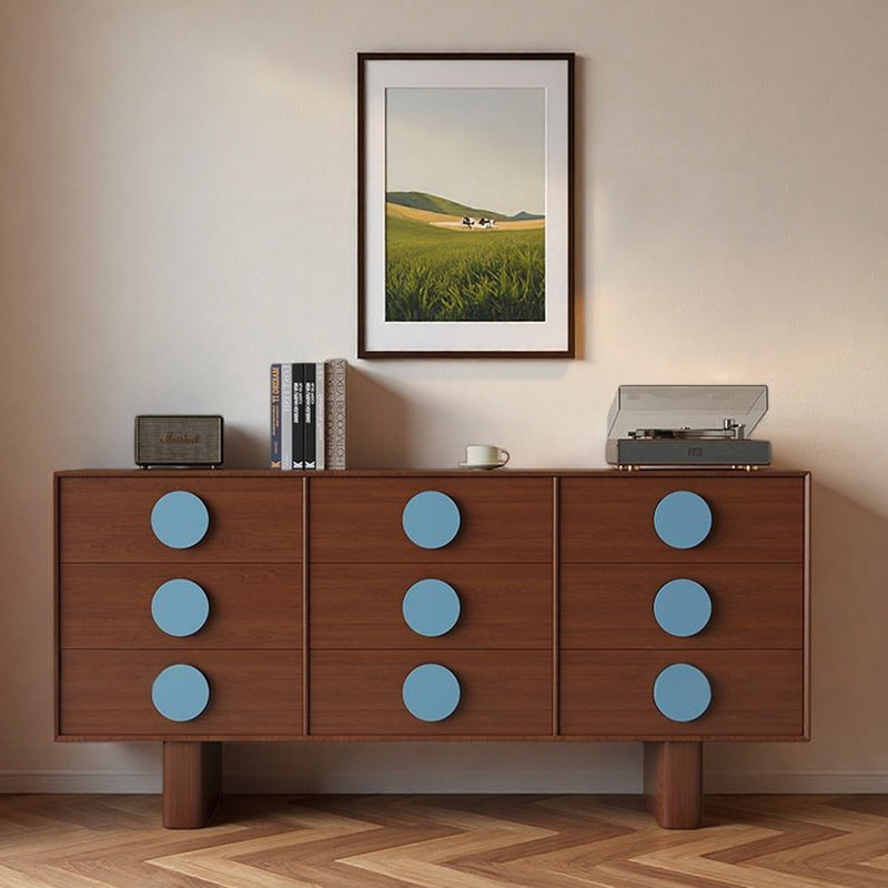 Console Mid-Century en bois massif