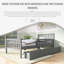 Lit plateforme en bois avec garde-corps et deux tiroirs de rangement-2138276283