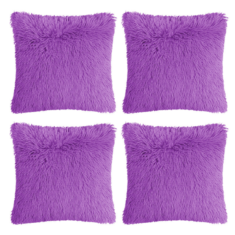 Faux Fur Pillow Cover, 18" x 18", Apple Green