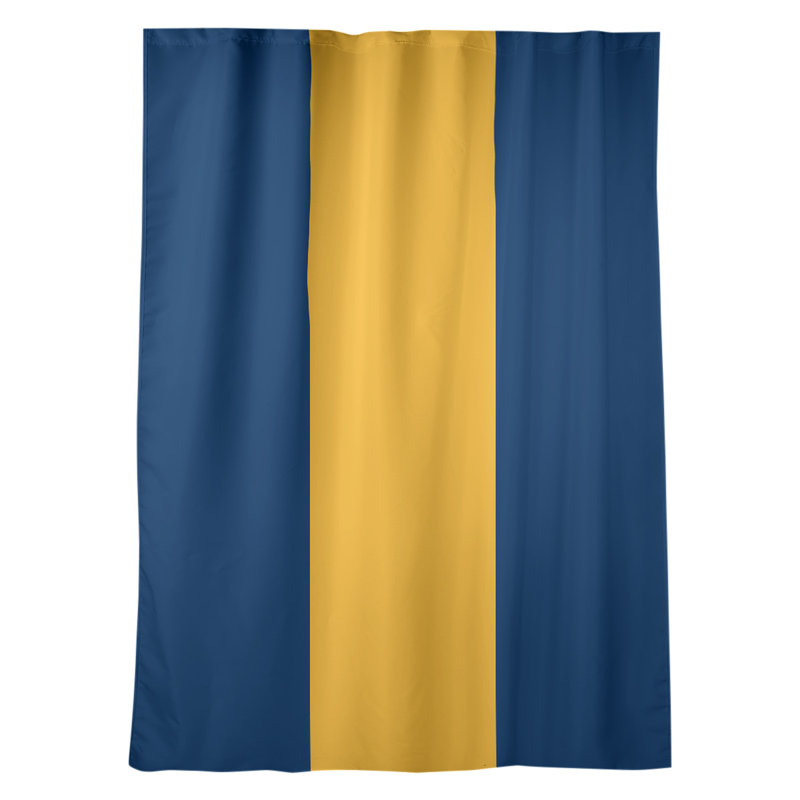 Room Darkening Curtain Single Panel, National Hockey Navy Blue/Gold/Navy Blue