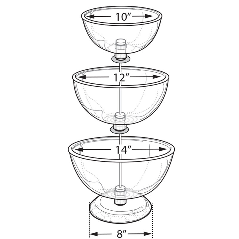 Clear Polycarbonate Three-Tier Bowl Counter Display