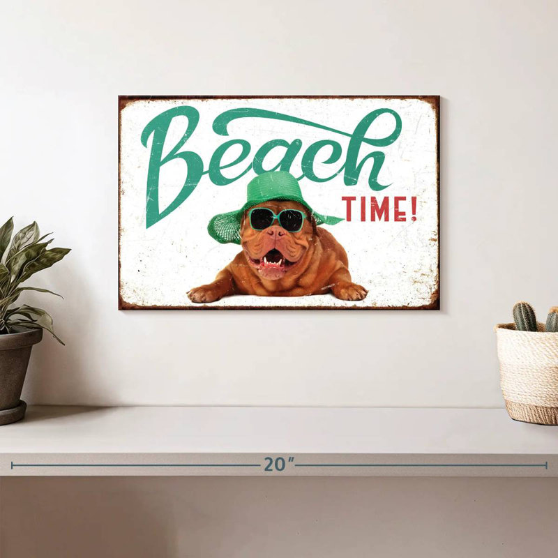 Beach-Ready Dog, 8" H x 12" W