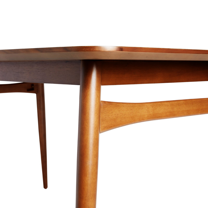 Walnut Mid-Century Modern 59" Wood Dining Table with Tapered Legs