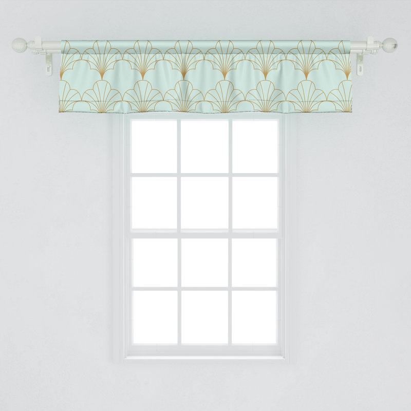 Geometric Window Valance, 54" W x 12" L, Mint Green Sand Brown