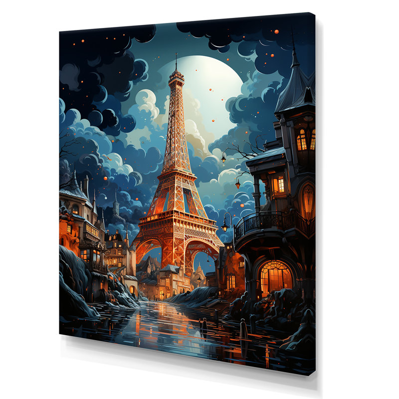 La tour Eiffel, suralisme II - paysages urbains, impressions sur toile, H 44 po x l 34 po x P 1,5 po, Toile tendue