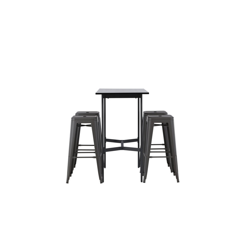 Alicyn 4 - Person Dining Set, Dark Grey, Dark Grey