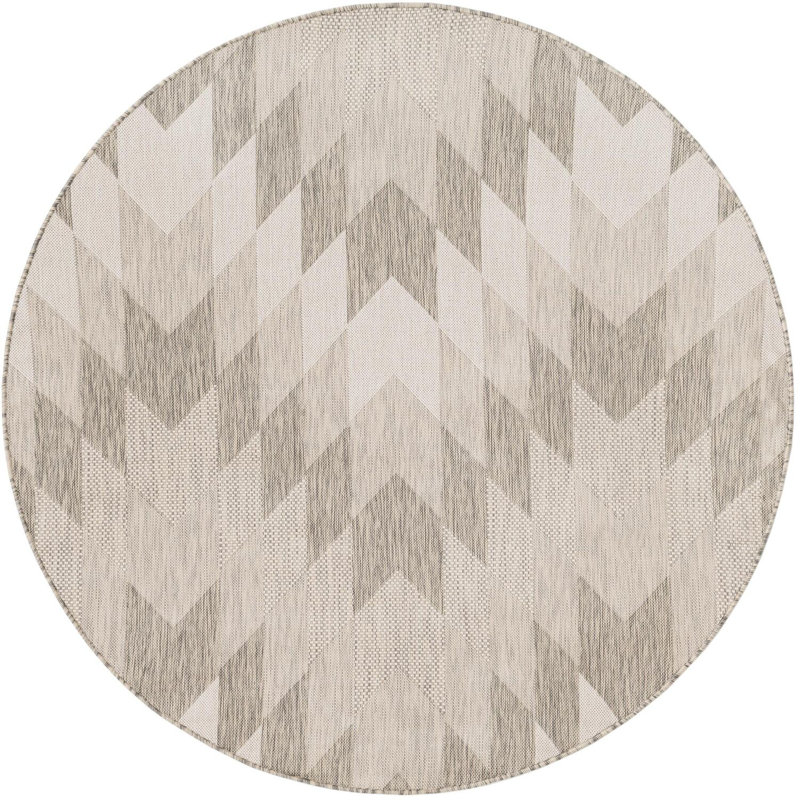 Aucun tapis gris Nykeia, Rond 6 pi 1 po