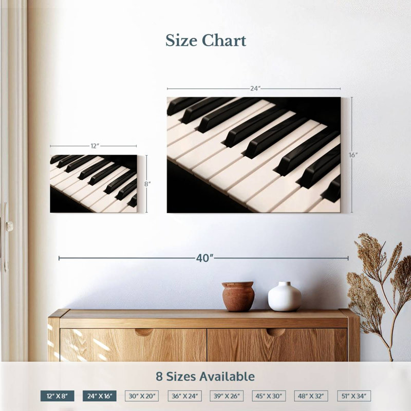 Abarca Notes Of Piano Keys, H 16 po x l 24 po
