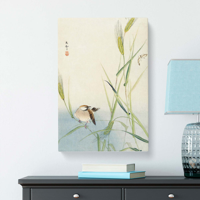 Bird & Butterfly by Ohara Koson - Wrapped Canvas Painting, 76cm H x 50cm W x 3cm D