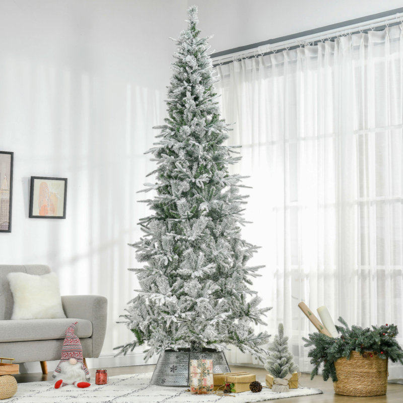 Arbre de Noël artificiel pin enneigé 9 pi avec branches réalistes et 1159 pointes