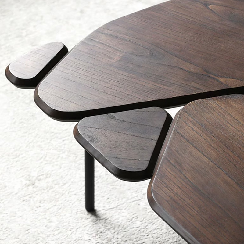Table basse luxueuse de couleur noyer rétro, H 15,74 po x L 47,24 po x l 27,55 po