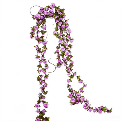 45 Heads Artificial Flower Vines Faux Hanging Garland Plants Wedding Party Home Garden Wall Decor