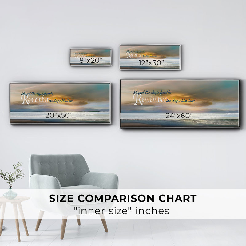 Remember- Framed Canvas, 20" H x 50" W