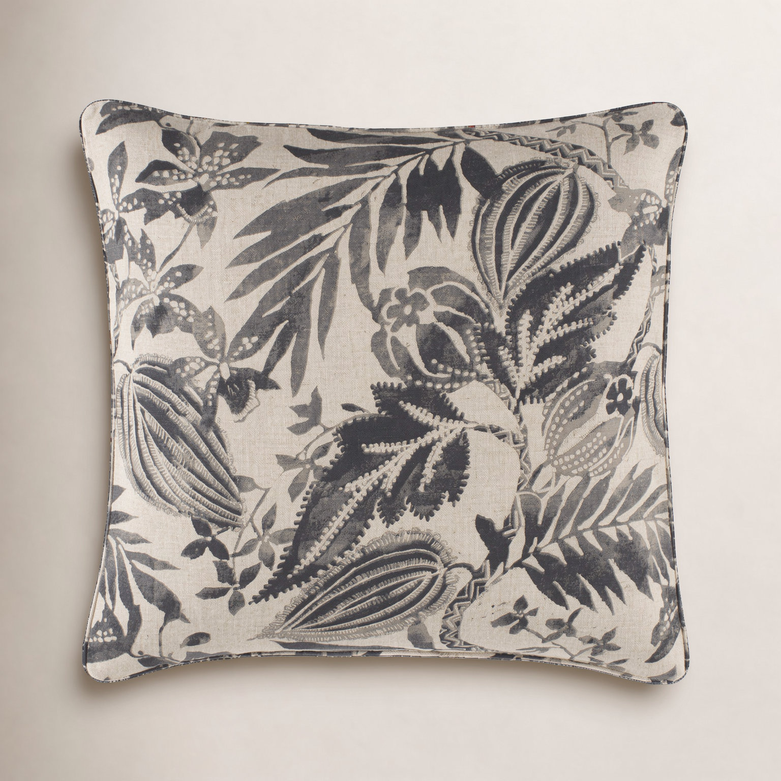 Antigua Linen Shams, Euro, Black/Ivory
