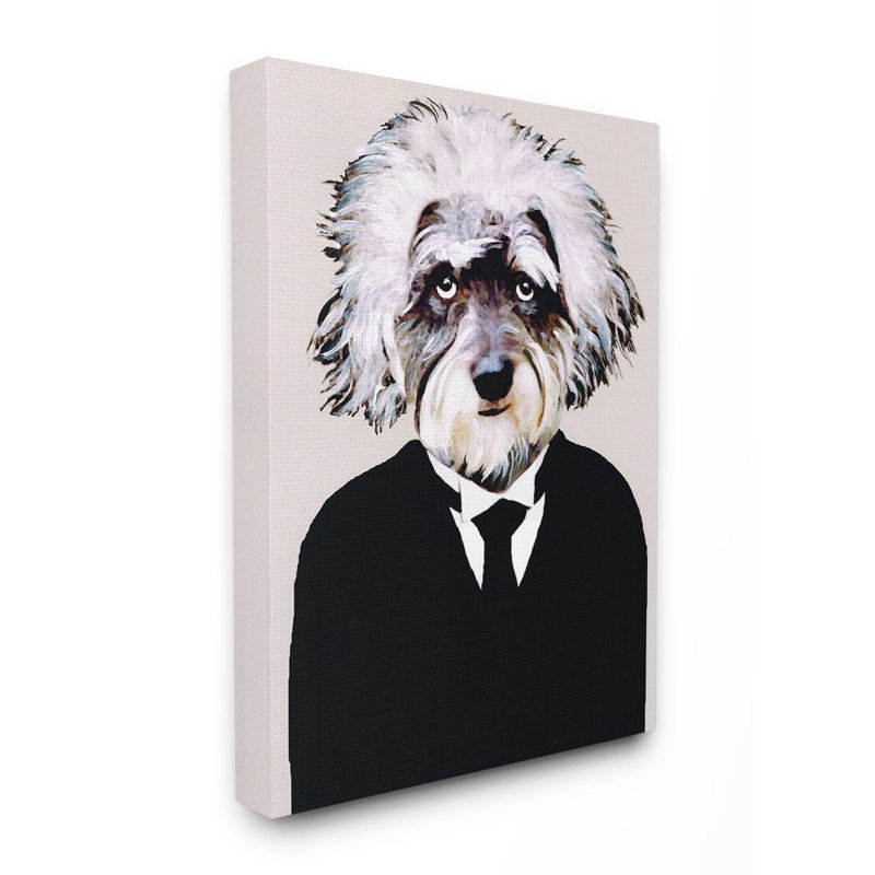 Décoration murale pour enfants de couleur de chien einstein Fredericka, Toile tendue, H 30 po x l 24 po x P 1,5 po
