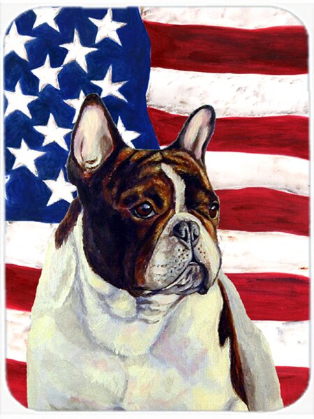 Trinx Patriotic USA American Flag with French Bulldog Glass Cutting ...